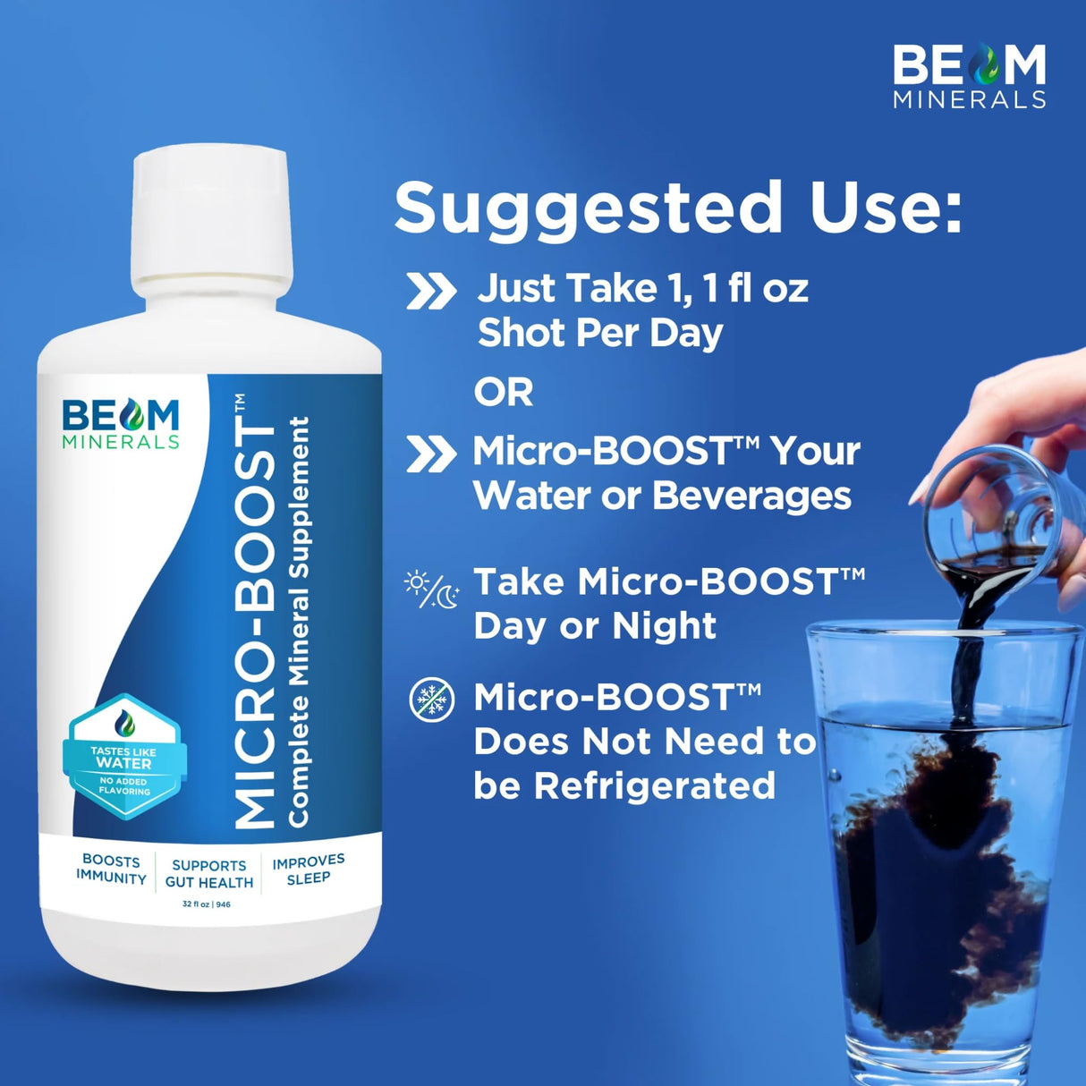 BEAM Minerals Micro-Boost | Complete Mineral Supplement | All The Minerals, Without All The Pills | 32 fl Oz