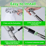 Dreamtop Fruit Picker Pole with Rotatable Basket Telescoping - 13 FT Adjustable Pole with Soft Bag, Lightweight Stainless Steel Fruit Picking Tool for Cherry, Apple, Mango, Orange, Avocado Tree Picker