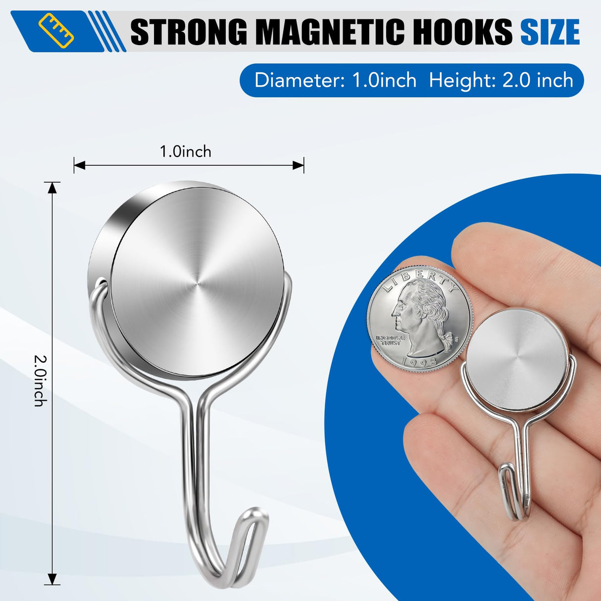 LOVIMAG Magnetic Hooks for Cruise Cabins, 60Lbs Swivel Magnetic Hooks Heavy Duty Cruise Ship Essentials Locker Accessories, Magnets with Hooks for Refrigerator, Wreath Hook, Metal Door Decor -10 Pack