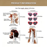 YFFSQXH 3 Styles Porch Goose Wig Set with Heart Sunglasses & Hair Clips - Themed Braid Wig Set (9 Pieces Total) for 17/23 Inch Lawn Goose Statue, Adjustable Outdoor Garden Decor