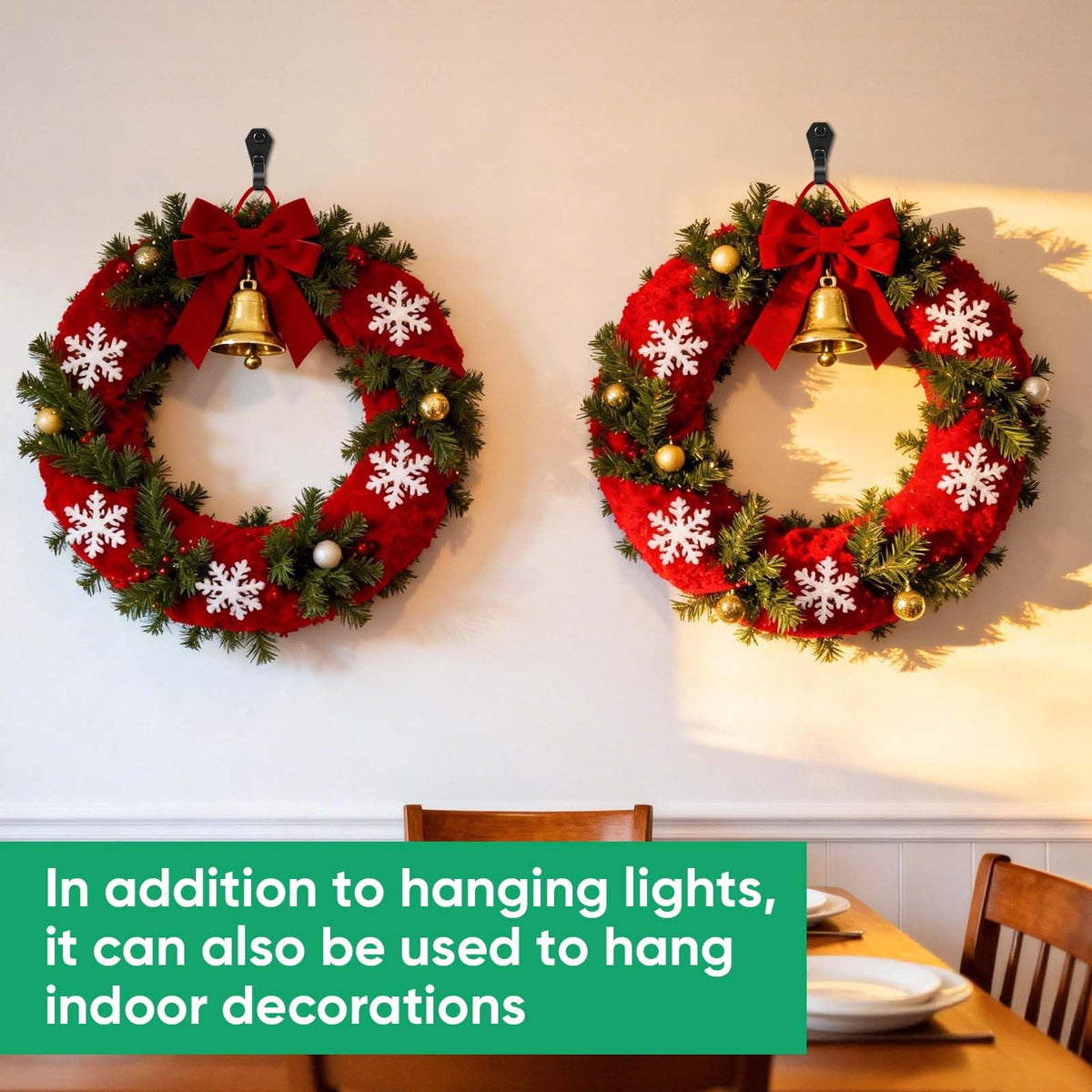 HiGift 40 Pack String Light Hanger Hooks, Stainless Steel Light Clips Black, Outdoor Screw Hooks Rope Light Clips for Hanging Christmas Light, Plants, Party Light Wire and Led Fairy Led Light Clips