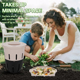 Inground Worm Composter, Outdoor Underground Worm Farm 3.3 Gallons, Garden Worm Compost Bin from Kitchen Food Waste, Black+Gray (10.7x10.7x13Inch)