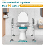 Eosprim Toilet Seat Risers for Seniors Elongated, Raised Toilet Seat with Handles, Toilet Safety Frames & Rails for Elderly and Handicap, Elevated Shower Commode Chair with Arms, Toilet Lift Grab Bar
