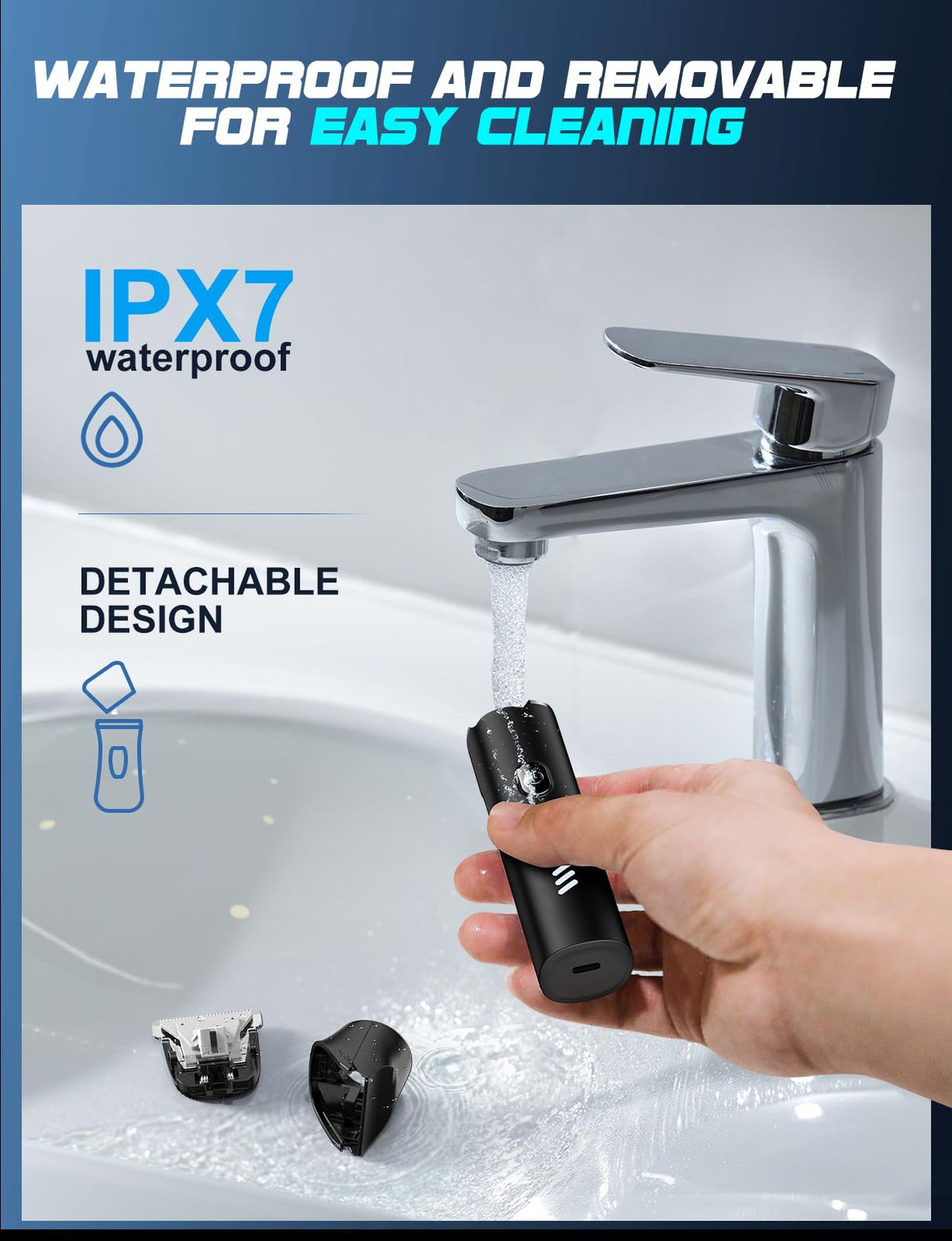 REYOLL Body Hair Trimmer for Men: Manscape Electric Razor, Versatile Hair Trimmer for Groin, Beard, Nose/Ear Hair, Waterproof & USB-C Rechargeable,Travel Lock,Christmas Gifts for Men