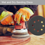 100 Pcs 5 Inch Sanding Discs Hook & Loop 8 Holes Wet Dry 120 Grit Sandpaper Silicon Carbide Sand Paper for Orbital Sander Automotive Wood Plastic Metal Polishing (100Pcs 120 Grit)