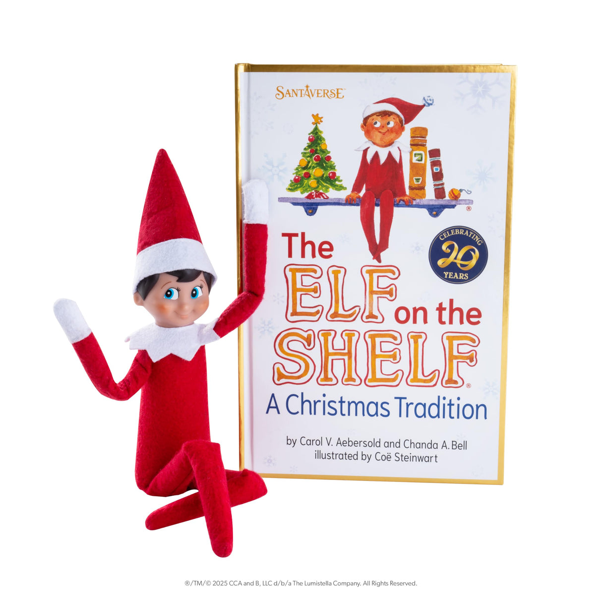 The Elf on the Shelf: A Christmas Tradition Limited 20th Anniversary Edition Box Set - Posable Boy Scout Elf with Blue Eyes, New Edition Storybook and Keepsake with Collectible Pajama Set and Ornament