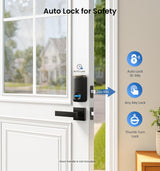 Veise KS02A Fingerprint Keyless Entry Door Lock, Auto Lock, Electronic Keypad Deadbolt for Front Door, Biometric, Anti-Peeping Password, Easy Install, Matte Black