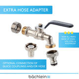 Bächlein Universal Water Tap for the Garden [Anthracite] incl. 2 Hose Connections - Noble Ball Valve with 1/2 and 3/4 Inch Connection, Outlet Tap Outside