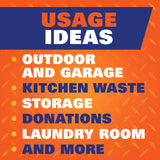 Hefty Strong 30 Gallon Trash Bags, Large Trash Bags 30 Gallon Size, Durable Drawstring Enclosure, Resists Punctures, Leaks, and Tears, Black, Unscented, 56 Bags