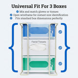 PERFORMORE Large Disposable Glove and Facial Tissue Wire Rack - Glove Box Holder, Medical Glove Holder, Holds Up To 3 Boxes, Hygiene Dispenser, Wall Mount Design With Mounting Accessories Included