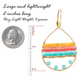 Akitai Boho Teardrop Multicolor Earrings Silver and Gold Plated with Colorful Varieties - Handmade Bohemian Turquoise Jewelry for Women and Beach Earrings For Women Vacation (Gold)