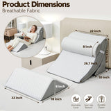 PIASHJOY 4pcs Wedge Pillow Set for After Surgery,Bed Wedge Pillows for Sleeping,Post Surgery Recovery， 45 Degree Wedge Pillow for Acid Reflux Relief and Anti-snoring，