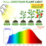 Full Spectrum Grow Lights for Indoor Plants 15-62 Inches Height Adjustable Aluminum Alloy Plant Growing Lamps with Detachable Tripod Stand, Auto On/Off Timer (Full Spectrum, Three Heads)