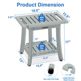 KingPavonini HDPS Shower Benches for Inside Shower to Sit on, Waterproof Shower Stool for Shaving Legs, Heavy Duty 400LBS Shower Seat with Storage Shelf, Shower Chair for Bathroom/Indoor/Outdoor Use