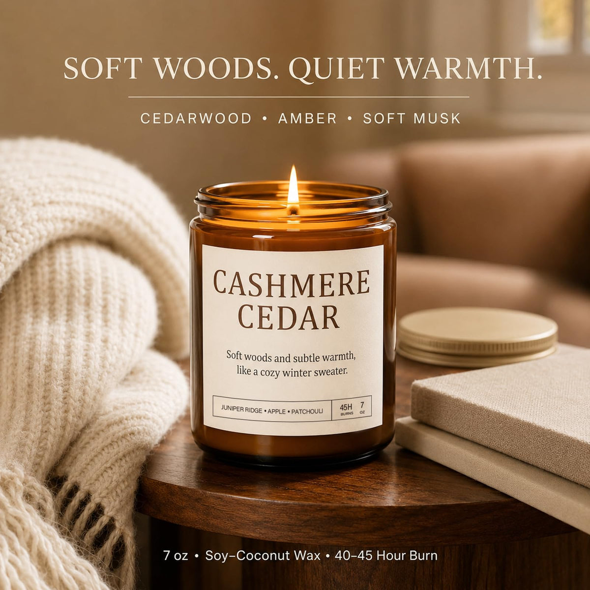 Fall and Winter Scented Candles, 4-Pack Soy Wax Gift Set, 28 oz Total