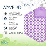 Fresh Products Wave 3D Urinal Screen Virtually Eliminates Urine Splash 30 Day Use Easy Installation Beneficial Bacteria Consistent Fragrance Made in the USA 10pk Urinal Screens Fabulous