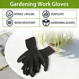 bulkisbargain 72 Pairs Gardening Gloves for Men Women Rubber Coated Breathable Garden Gloves Black