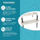 White IKEA High Chair Foot Rest, Compatible with Antilop Chairs | Adjustable, Reversible & Non-Slip Footrest for IKEA Chair - Made with Durable Polypropylene - Antilop Accessories