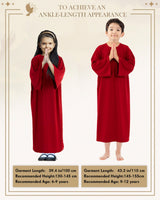 Toulite Nativity Costumes for Kids Shepherd Jesus Halloween Christmas Saint Judge Robe Priest Costumes for Boys Girls(Red,6-9y/39.4 Inches)
