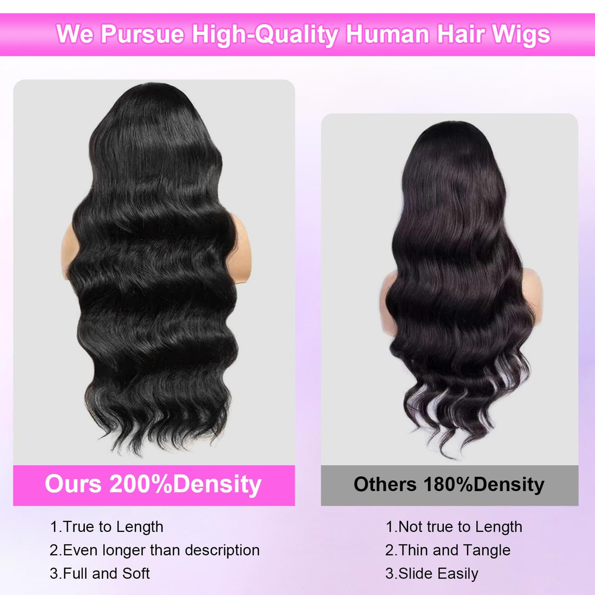 Kebetter 30 Inch 13x6 Lace Front Wigs Human Hair Pre Plucked 200% Density Body Wave HD Lace Front Wigs Human Hair with Baby Hair Natural Black Glueless 13x6 Full Frontal Wig For Women