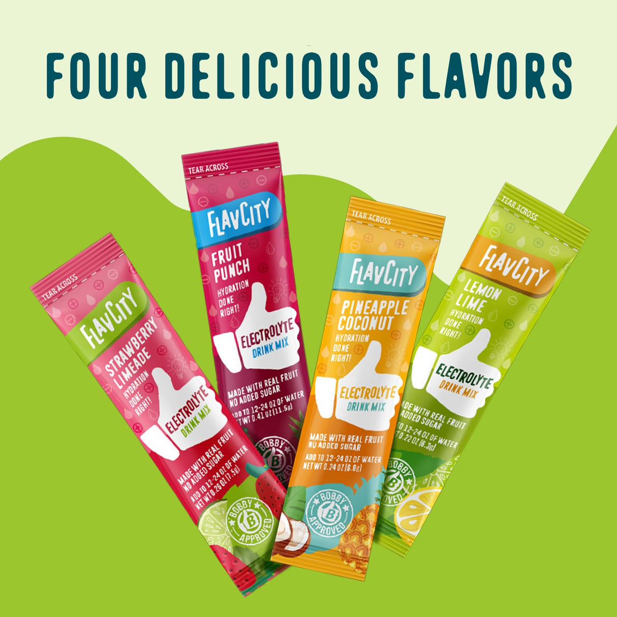 FlavCity Lemon Lime Electrolytes Powder Packets - 28 Hydration Packets - No Added Sugar - Hydration Powder with Real Fruit & Unrefined Sea Salt - Keto & Gluten-Free (28 Stick Packs)