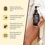 M3 Naturals Firming Body Massage Oil with Collagen & Stem Cell – Helps Smooth The Appearance of Cellulite & Improve Skin Texture – Refreshing Aromatherapy Body Oil for Legs & Full Body – 16 Fl Oz
