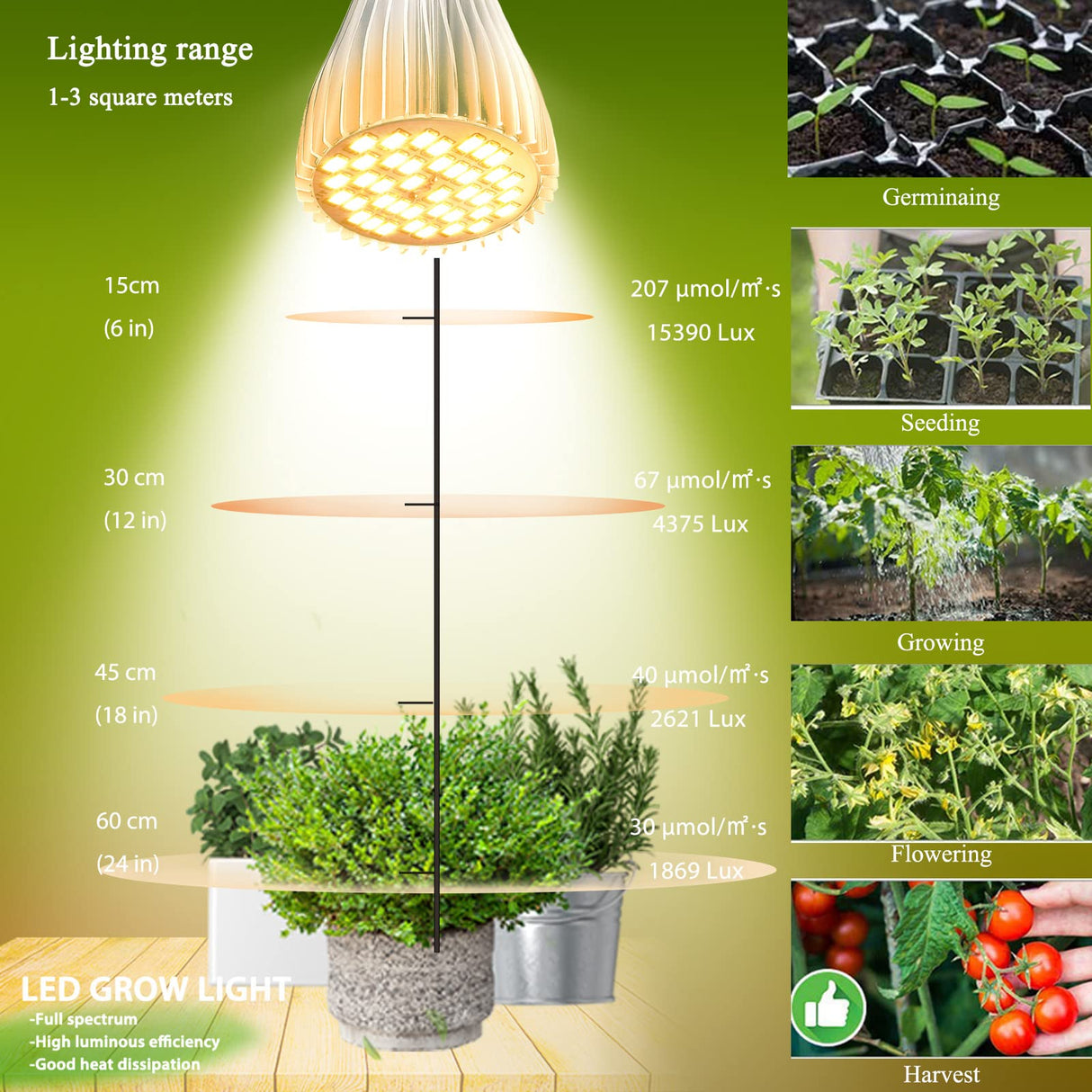 MILYN 2 Pack LED Grow Light Bulb, 30W Full Spectrum Plant Light Bulb Warm LED Grow Lights for Indoor Plants Vegetables, Flowers, Houseplants and Seedlings, E26 Lamp for Greenhouse, Garden, Hydroponic