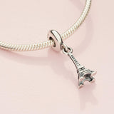 PANDORA Paris Eiffel Tower Dangle Charm - Compatible with PANDORA Moments - Sterling Silver - Gift for Her - Jewelry for Women with Gift Box
