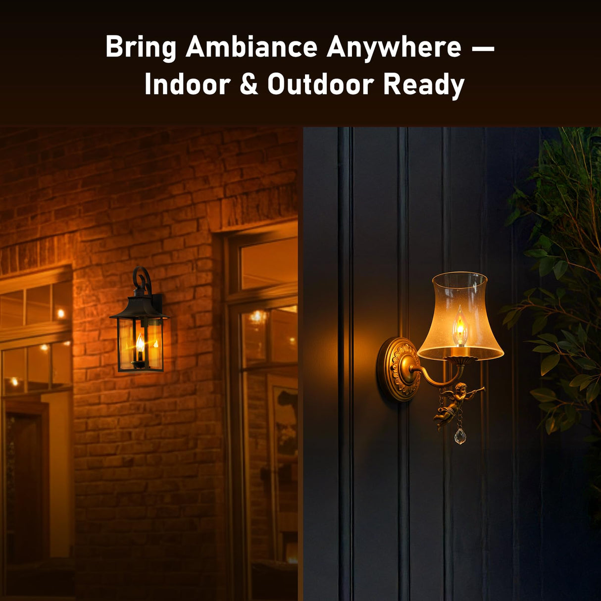 Hompavo Upgraded Flame Light Bulbs, E12 Chandelier Base Candelabra Flickering Fire Light Bulb, Clear Candle Light for Halloween Christmas Party Porch Indoor Outdoor Home Decorations - C35/6 Pack