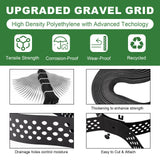 Gravel Grid 3'' Depth with Metal Stakes, 6.6x16.4 FT Geogrid for Gravel Driveway 2200 lbs per Sq FT Erosion Control Ground Grid Gravel Stabilizer Grid for Driveway, Parking Lot, Slope, Walkway, Patio