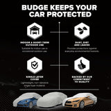 Budge Lite Car Cover, Indoor Protection, Breathable Dustproof Cover, Fits Full-Size Sedans up to 228 Inches, Gray, Size 4