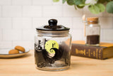 Silver Buffalo Disney Tim Burton Nightmare Before Christmas Moon Hill Graveyard Scene Jack Skellington and Sally Glass Cookie Snack Candy Jar with Lid (Small)