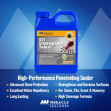Miracle Sealants 511 Impregnator Advanced Penetrating Sealer for Countertops, Stone, Tile & Grout, Quart
