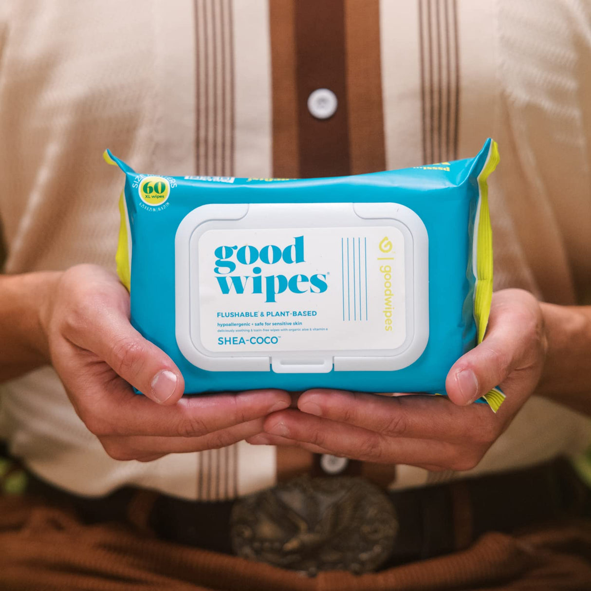 Goodwipes Flushable Butt Wipes Made with Vitamin E & Aloe - Soft & Gentle Wet Wipe Dispenser for Home Use, Septic & Sewer Safe - Largest Adult Toilet Towelettes - Shea Coco, 360 Count (6 Packs)