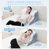 Foamalusion 3PCS Bed Wedge Pillow for Sleeping, 20-in-1 Adjustable Memory Foam Wedge Pillow for Back Leg Pain Relief, 23" Wide Wedge Pillow for After Surgery, Acid Reflux, Snoring, Back Pain