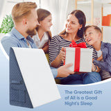 Welzona Wedge Pillow for Sleep, 10inch Bed Wedge Pillow for Headboard, Acid Reflux, Heartburn, GERD, Neck Pain, Cooling Memory Foam Top, Removable Washable Cover Triangle Pillow for Sleep