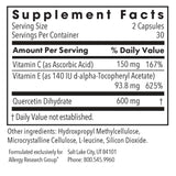 Allergy Research Group Quercetin 300 Dietary Supplement - Immune Support, Stabilized with Antioxidants, Bioflavonoid, Mast Cell, Hypoallergenic, Delayed-Release, Vegetarian Capsules - 60 Count