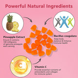 Premium Feminine Balance Gummies for Women, Pineapple Gummies for Women PH Health and Wellness, Hawaiian Pineapple Flavor, Improve Immune, Vegan, Gluten Free, Light Pink, 1 Pack