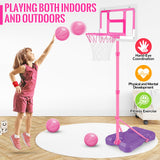 Kids Basketball Hoop, Adjustable Height Toddler Basketball Hoop Indoor Toys