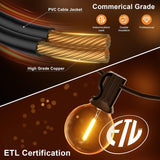 GPATIO Outdoor String Lights, 100FT G40 Bulbs Shatterproof Patio Lights, Waterproof Dimmable Hanging Outdoor Lights, Connectable LED Outside Lights for Backyard Yard Gazebo Porch Party