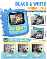 Prysyedawn Kids Camera Instant Print, Christmas Birthday Gifts for Kids Age 3-8, 1080P Digital Camera with Silicone Cover, Toddler Portable Travel Toys for 3 4 5 6 7 8 Year Old Girls Boys-Blue