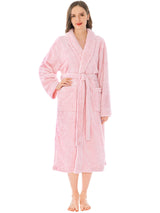 PAVILIA Premium Womens Plush Soft Robe, Sherpa Bathrobe, L/XL Light Pink