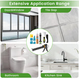 Professional Caulk Gun Kit with Caulk Remover & Silicone Sealant - 5 in 1 Caulking Tool Set for Caulking Removal, Includes Caulking Gun Tool, Silicone Scraper