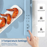 Fast Heating Warming Mat for Food with 3 Temperature and 4 Timer Settings,Waterproof Fexible Silicone Food Heating Mat with UV Coating Easy to Clean and Storage(Blue, 60x40CM)