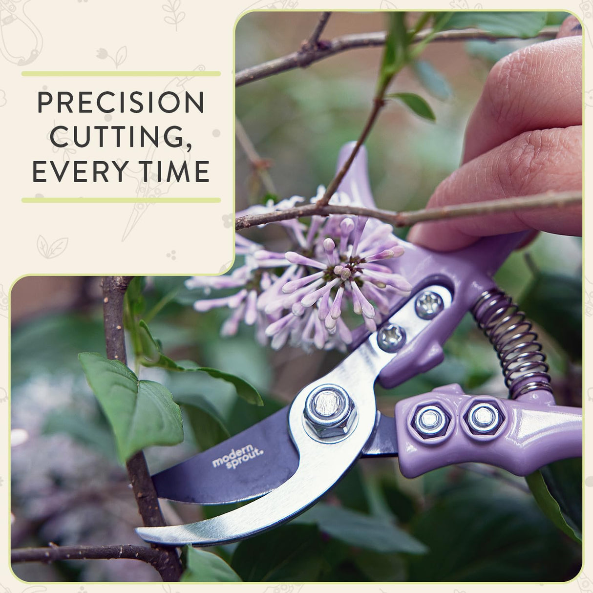 Modern Sprout Hand Pruners+Shears Set w/Blister -Gardening Tools-Chartreuse