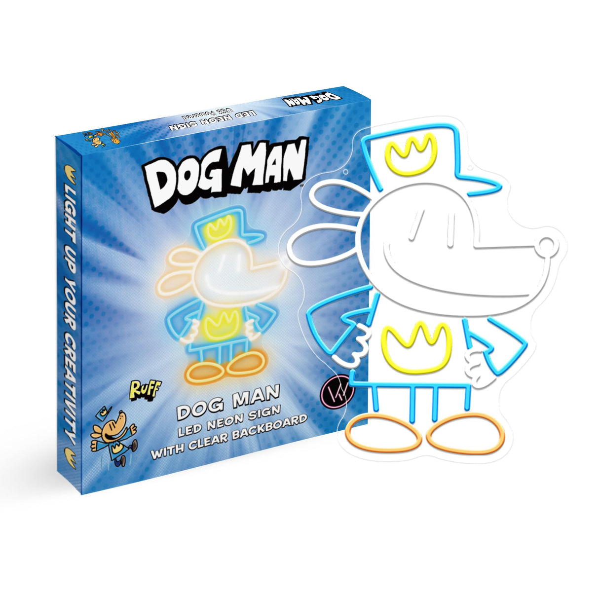 Officially Licensed Dog Man Neon Signs for Wall Decor, Based on DogMan Series LED Light Up Sign for Bedroom, Kids' Room, Game Room, Party, Perfect Birthday/Christmas Gift for Dog Man Lovers & Fans