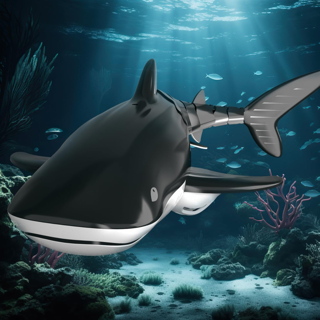 Bennol 2.4Ghz Remote Control Whale Shark Toy for Kids, 1:18 Scale High Simulation Electric RC Fish for Pool, Birthday Christmas Toys for 4-9 Year Olds Boys and Girls