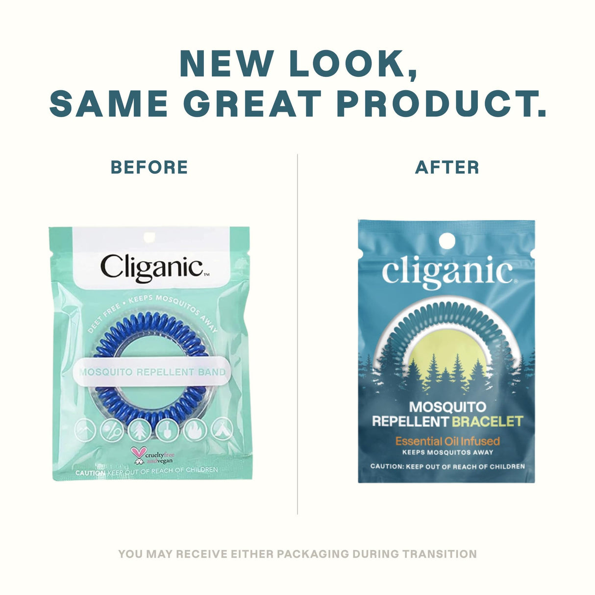 Cliganic 25 Pack Mosquito Repellent Bracelets for Adults & Kids - Natural DEET-Free Bands, Individually Wrapped