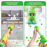 EagleStone Movable Dinosaur Shooting Toys for Kids 5-7 with Spraying, Electronic Target Game Toy with 2 Pump Guns, 48 Foam Balls, Party Favor Christmas Toys with Score Record, Sound