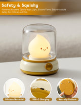 WANIDEA Flameless Candles Lamp, Led Candles,Cute Kerosene Lamp,Silicone Flame Amber Light,Adjustable Dimmable Rechargeable Night Light for Kids,Girls,Teenager Kids Bedroom Christmas